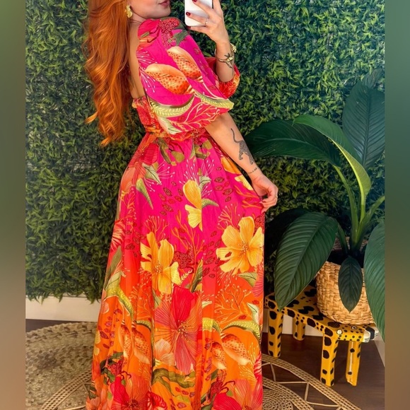 FARM Rio Maralina Long Dress Size S - Picture 2 of 8